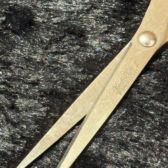 Vintage Komfort Kut Stainless Steel Scissors #20 Japan Orange Handles - Picture 6 of 7